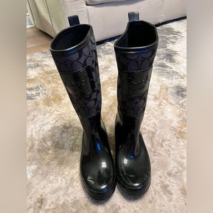 Coach rain boots Sz 8 gently used condition